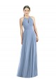 Online Keyhole Halter Chiffon Maxi Bridesmaid Dress