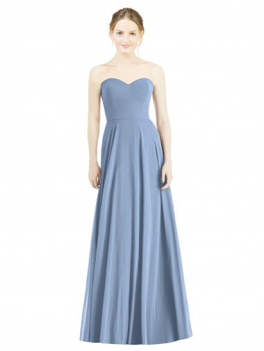 Online Strapless Sweetheart Chiffon Bridesmaid Dress