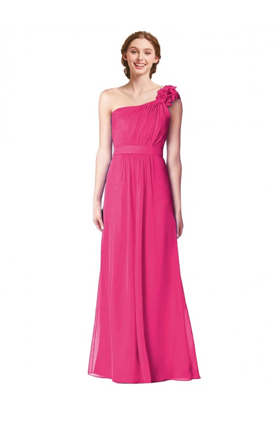 Online Full Length One Shoulder Chiffon Bridesmaid Dress