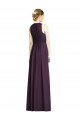 Online Long Chiffon V-Neck Bridesmaid Dress with Shirred Bodice
