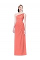 Online Draped Full Length One Shoulder Chiffon Bridesmaid Dress