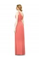 Online Draped Full Length One Shoulder Chiffon Bridesmaid Dress