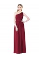 Online One Shoulder Full Length Long Chiffon Bridesmaid Dress.
