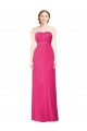 Online Full Length Strapless Long Chiffon Dress with Waistband