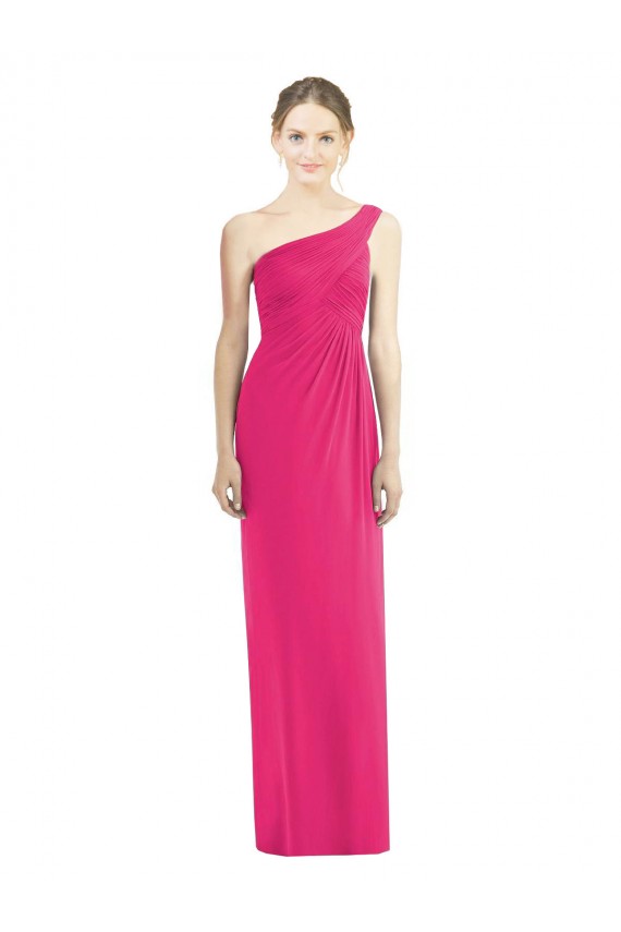 Online One Shoulder Long Chiffon Bridesmaid Dress