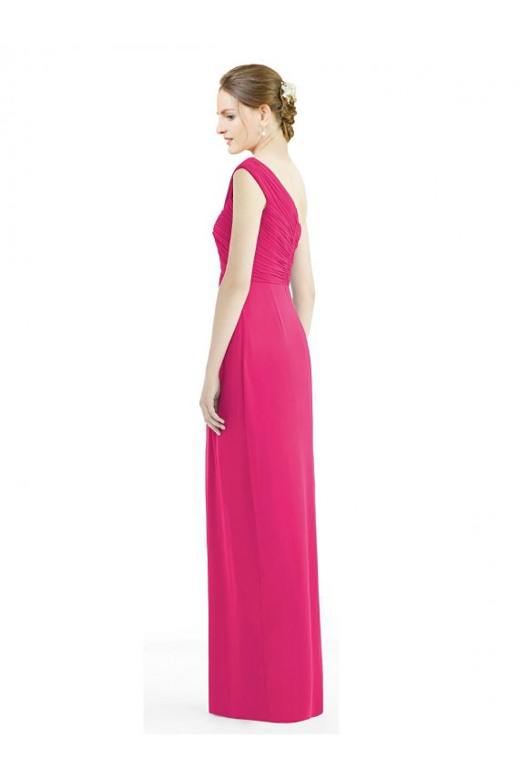 Online One Shoulder Long Chiffon Bridesmaid Dress