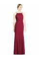 Online High Square Trumpet Chiffon Bridesmaid Dress with Lace-Up Open Back