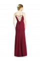 Online High Square Trumpet Chiffon Bridesmaid Dress with Lace-Up Open Back