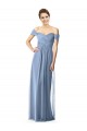 Online Off the Shoulder Chiffon Bridesmaid Dress with Draped Bodice