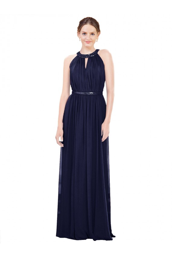Online Vintage Full-Length Sleeveless Chiffon Bridesmaid Dress 