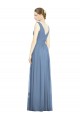Online Sleeveless Draped Chiffon Maxi Bridesmaid Dress with Front Slit