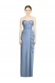 Online Strapless Full-Length Chiffon Bridesmaid Dress with Front Slit