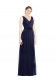 Online Full-Length V-Neck Lux Chiffon Bridesmaid Dress with V-Back