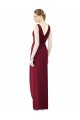 Online Draped Sleeveless Long Chiffon V-Neck Bridesmaid Dress