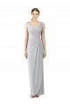 Online Draped Sleeveless Long Chiffon V-Neck Bridesmaid Dress