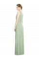 Online Natural Waist V-Neck Draped Chiffon Bridesmaid Dress