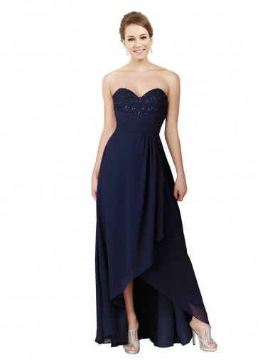 Online Sweetheart Neckline Beaded Lace and Chiffon Bridesmaid Dress