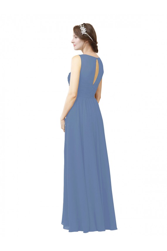 Online Luxe Chiffon Bridesmaid Dress with Illusion and Sweetheart Neckline
