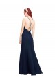 Online High Halter Fit and Flare Long Chiffon Bridesmaid Dress with Criss Cross Low Back