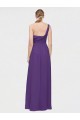 Online One Shoulder High Low Chiffon Bridesmaid Dress with Wrap Waist