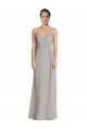 Online Long Chiffon A-Line Bridesmaid Dress with Criss-Cross Draped Bodice