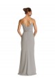 Online Long Chiffon A-Line Bridesmaid Dress with Criss-Cross Draped Bodice