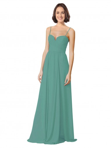 Online Spaghetti Straps Sweetheart A-Line Chiffon Bridesmaid Dress