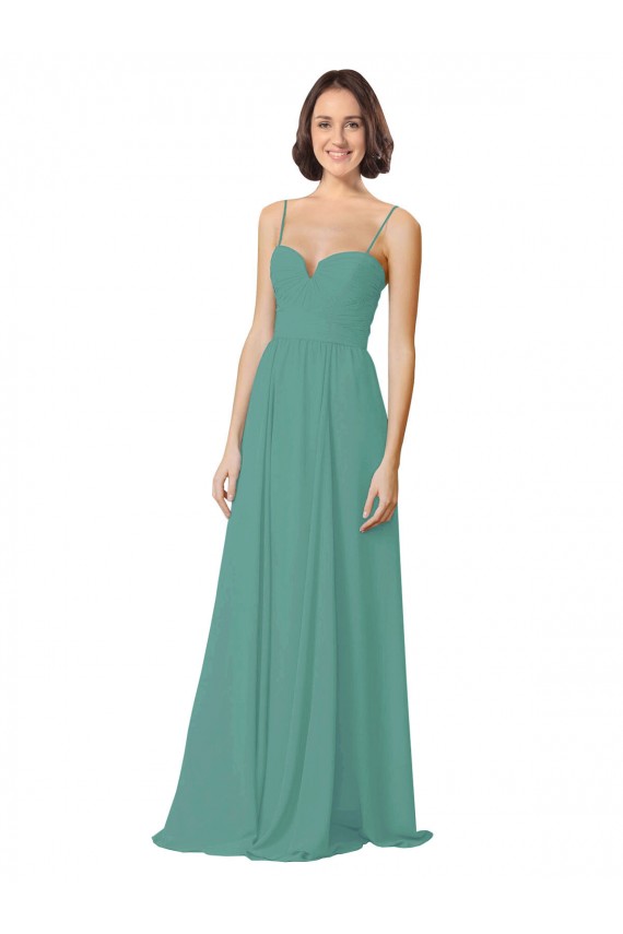 Online Spaghetti Straps Sweetheart A-Line Chiffon Bridesmaid Dress