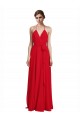 Online V-Neck Spaghetti Halter Strap Chiffon Bridesmaid Dress