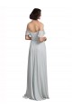 Online Off the Shoulder Spaghetti Strap Long Chiffon Bridesmaids Dress