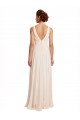 Online High Neck Chiffon Bridesmaid Dress with Deep V-Back and Cascading Skirt