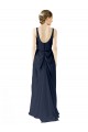 Online Scoop Neckline Fitted Long Chiffon Bridesmaid Dress Open Back