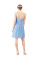 Online Short Knee Length Chiffon Bridesmaid Dress with Twisted Strapless Sweetheart Neckline