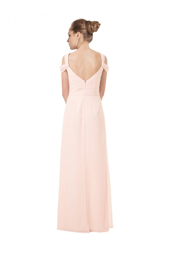 Online Chiffon Sweetheart Bridesmaid Dress with An Illusion Overlay