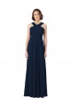Online Long Chiffon Bridesmaid Dress V-Neck Top