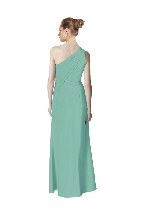 Online Long Chiffon One Shoulder Full Length Bridesmaid Dress