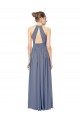 Online Long Chiffon High-Neck Sleeveless Bridesmaid Dress