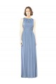 Online Open Keyhole Back Bateau Neck Chiffon Bridesmaid Dress