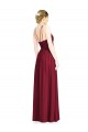 Online Halter Neck Open Back Draped Chiffon Bridesmaid Dress