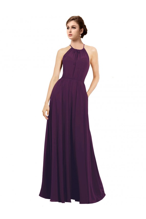 Online Elegant Chiffon Bridesmaids Dress with Softly Draped Bodice