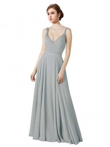 Online Figure Flattering Chiffon Bridesmaid Dress with Beaded Detail