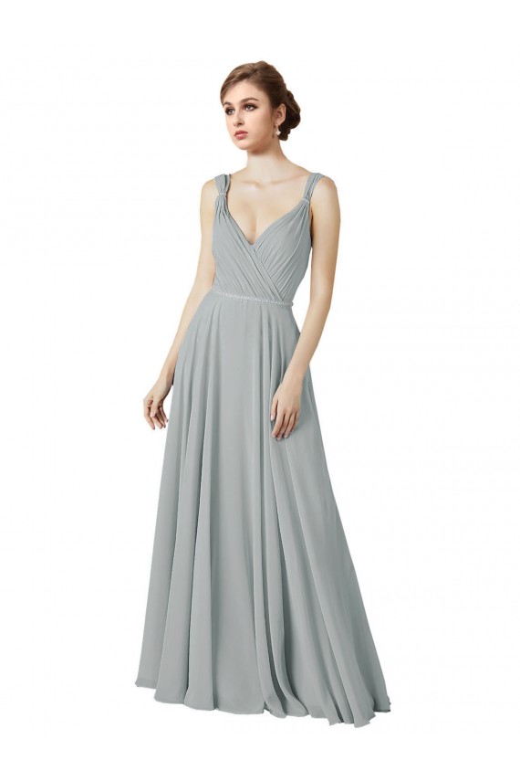 Online Figure Flattering Chiffon Bridesmaid Dress with Beaded Detail