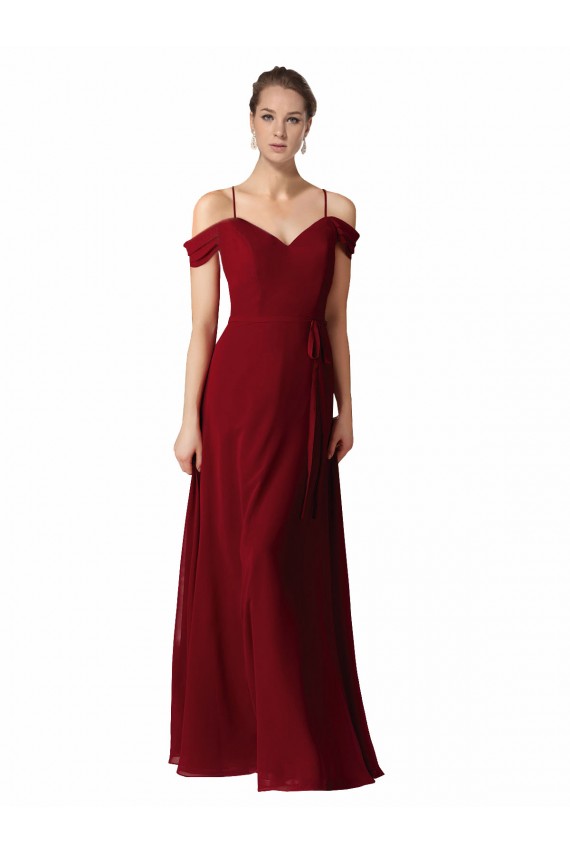 Online Chiffon with Beaded Embroidery Bridesmaid Dress