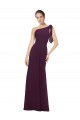 Online One Shoulder Chiffon Bridesmaids Dress with Shoulder Bow