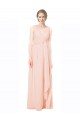 Online Full Length Chiffon Bridesmaid Dress with V-Front and Back