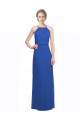 Online Long Chiffon Spaghetti Strap Bridesmaid Dress with Blouson Top