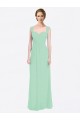Online Long Chiffon Bridesmaid Dress with a Sweetheart Neckline and Pleated Shoulder Straps