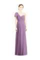 Online Flutter Sleeves One Shoulder Long Chiffon Bridesmaid Dress