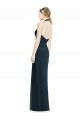 Online V-Neck Halter Chiffon Bridesmaid Dress with Side Front Slit