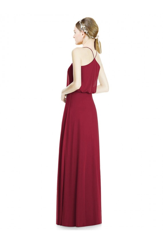 Online Full Length V-Neck A-Line Chiffon Boho Bridesmaid Dress